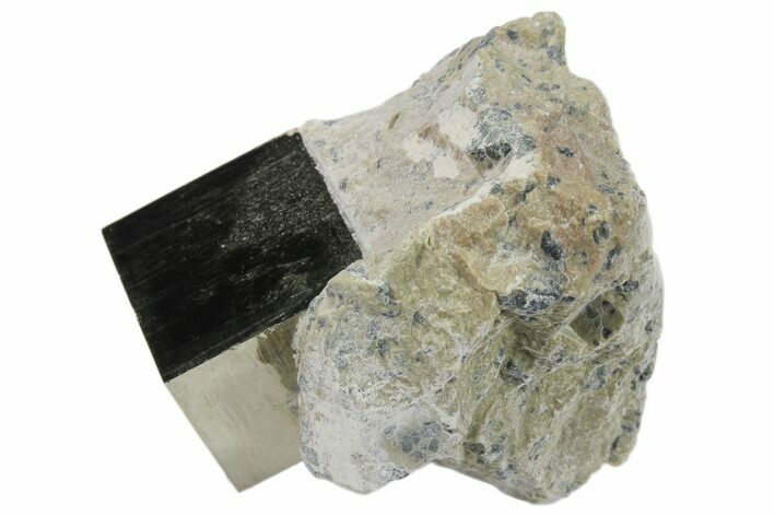 Natural Pyrite Cube In Rock From Spain #82078